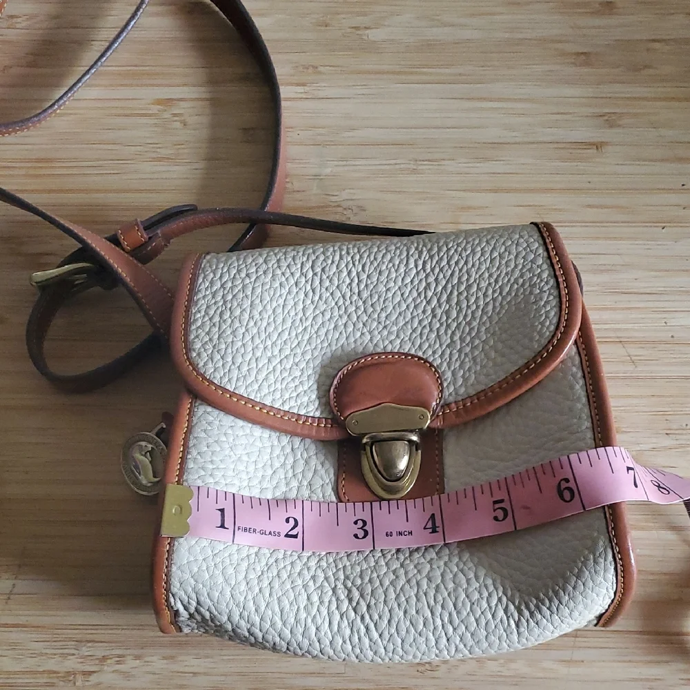 Dooney & Bourke Cream and Tan Leather Crossbody Mini Bag - Picture 2 of 13